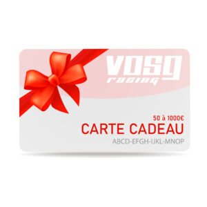 Carte cadeau permettant d’acheter combinaisons, gants , présentée sur un fond moderne.